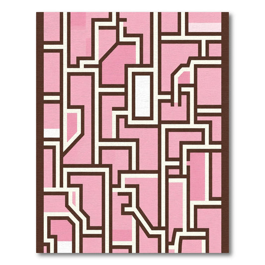 Hot Pink Geometric Lattice Rug