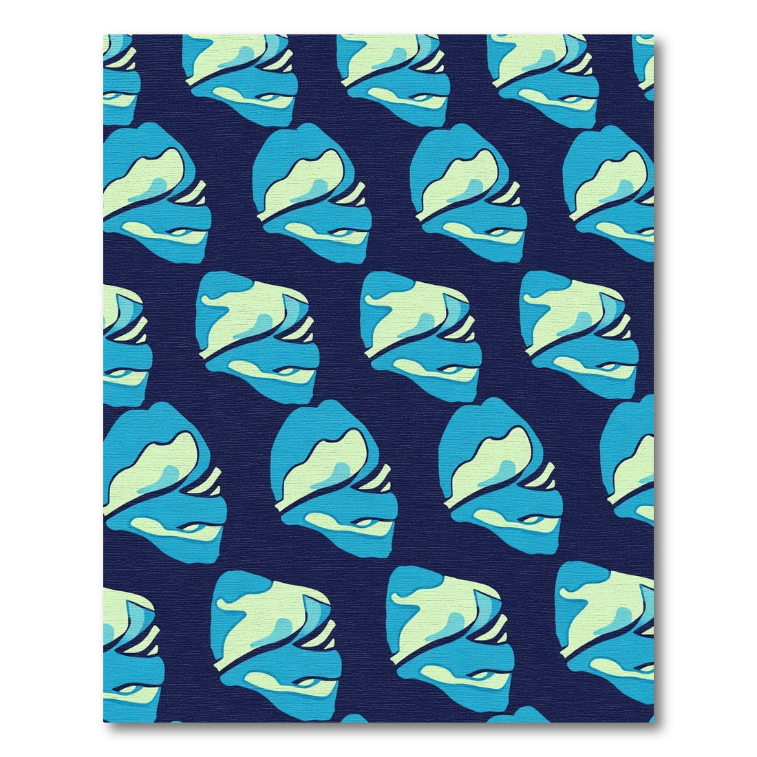 Deep Blue Aqua Abstract Swirl Rug