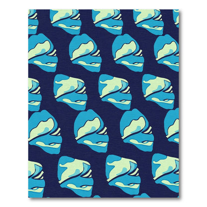 Deep Blue Aqua Abstract Swirl Rug