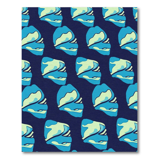 Deep Blue Aqua Abstract Swirl Rug