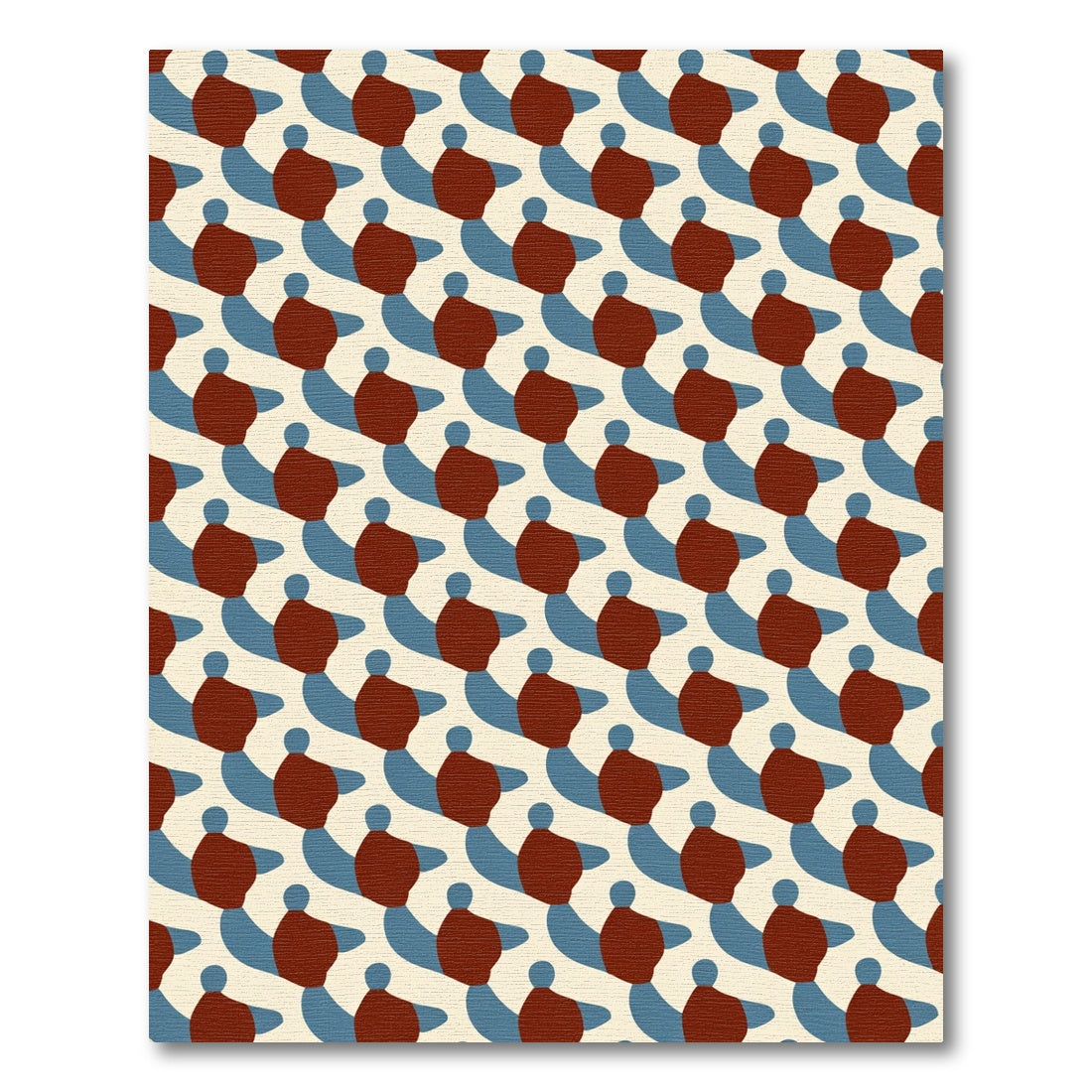 Amber Red Blue Abstract Swirl Rug