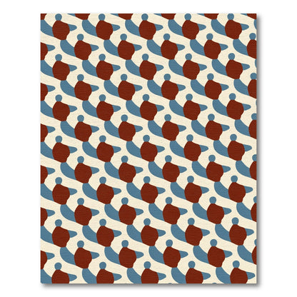 Amber Red Blue Abstract Swirl Rug