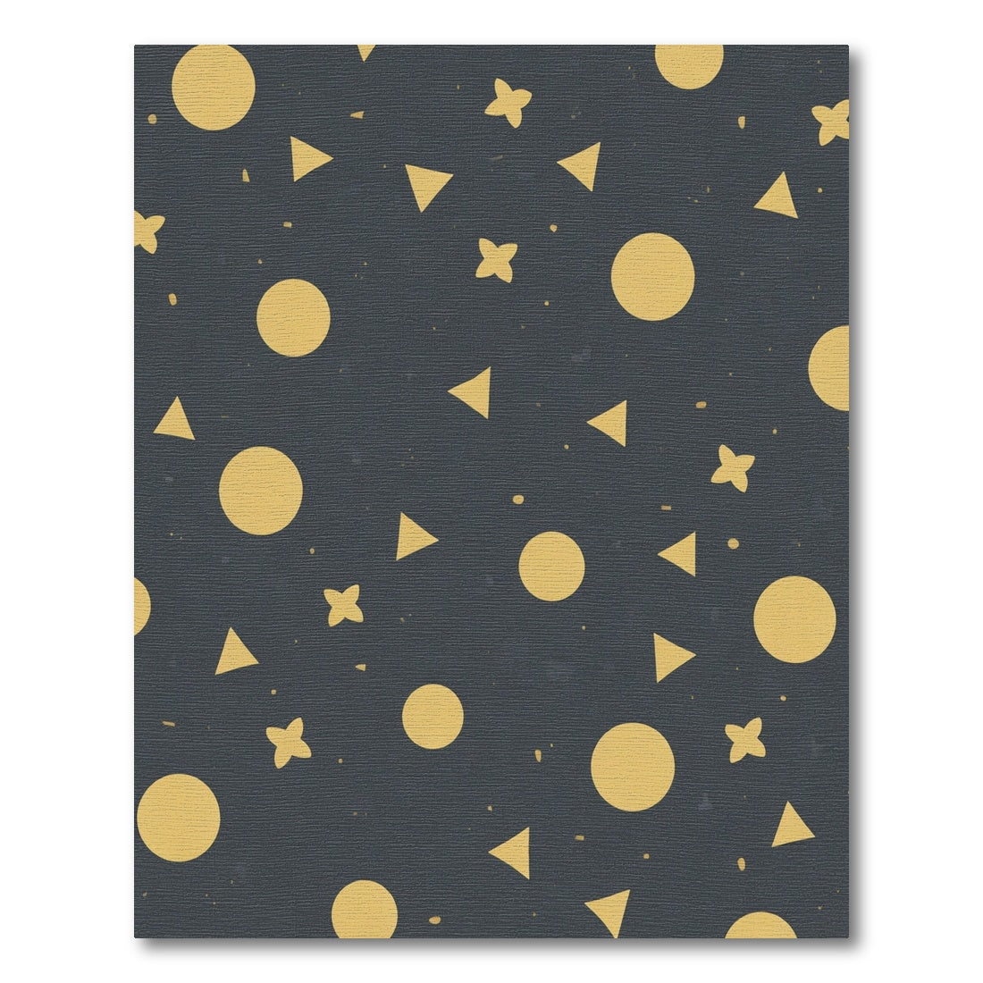 Golden Geometric Shapes Scattered Rug