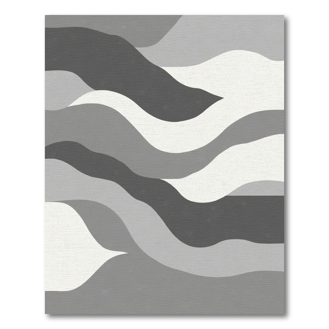 Monochromatic Abstract Wave Landscape Rug