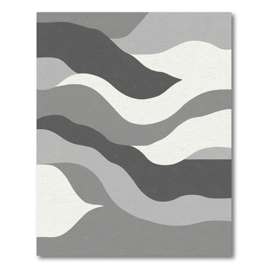 Monochromatic Abstract Wave Landscape Rug