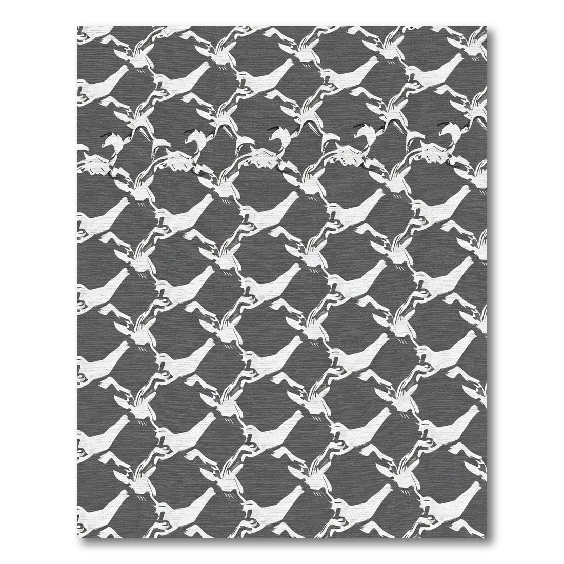 Monochromatic White Horse Interlocking Design Rug