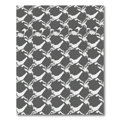 Monochromatic White Horse Interlocking Design Rug
