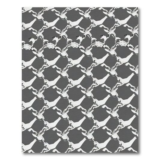 Monochromatic White Horse Interlocking Design Rug