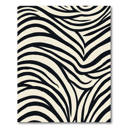 Cream Black Natural Animal Stripe Rug