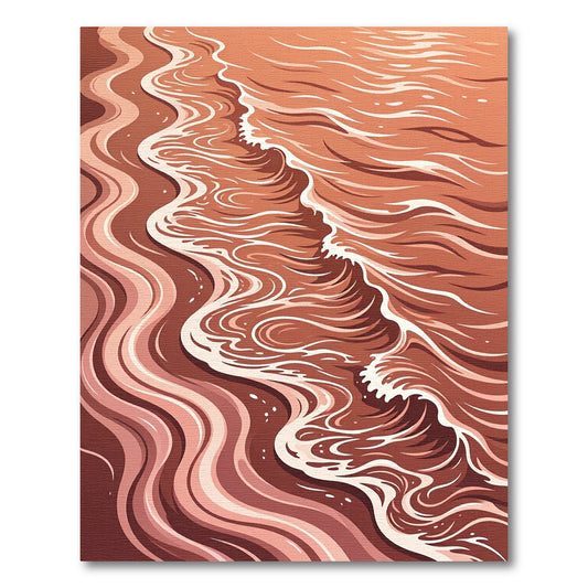 Terracotta Wave Splash Flow Rug