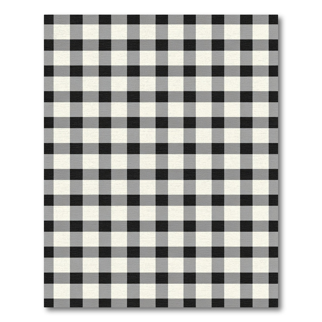 Classic Black White Checkered Board Rug