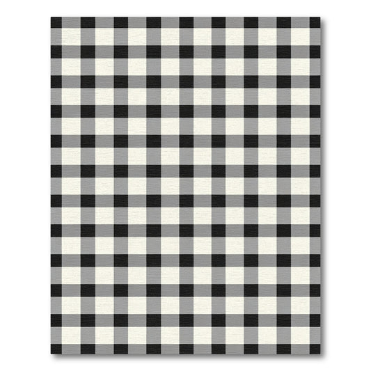 Classic Black White Checkered Board Rug