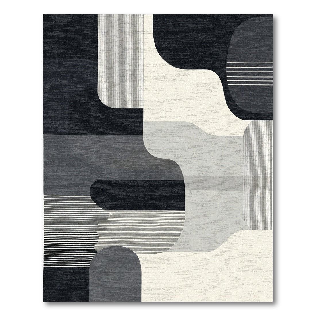 Monochromatic Abstract Geometric Wave Rug