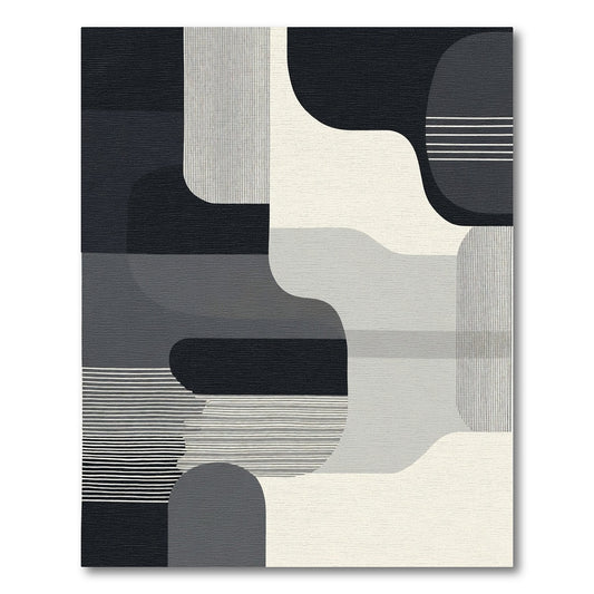 Monochromatic Abstract Geometric Wave Rug