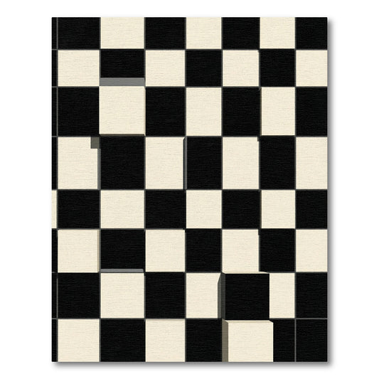 Black White Checkerboard Square Op Art Rug