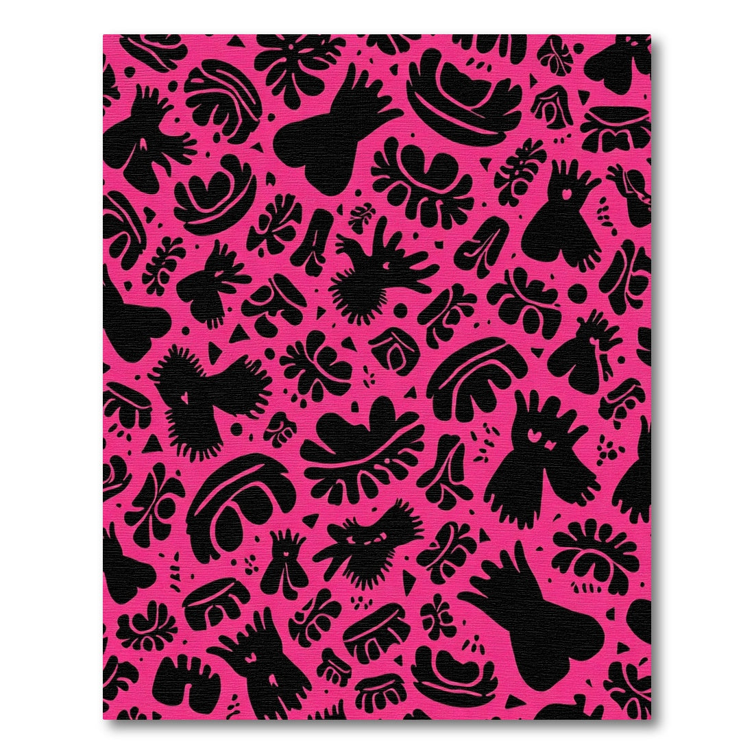 Bold Pink Abstract Organic Shapes Rug
