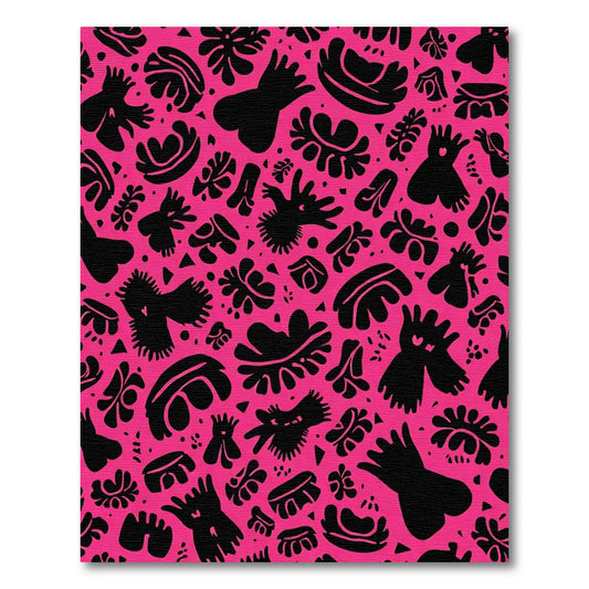 Bold Pink Abstract Organic Shapes Rug