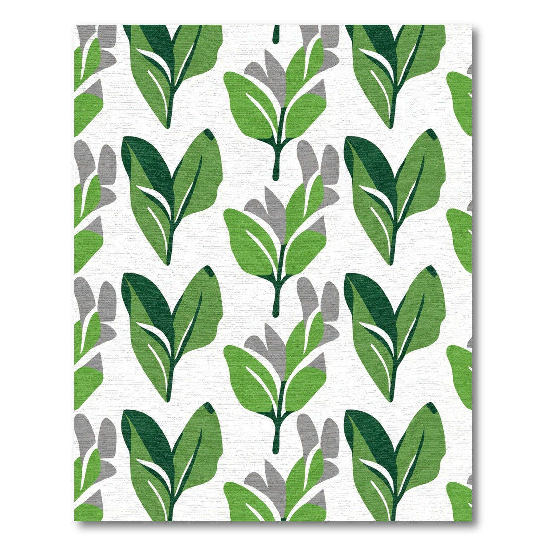 Vibrant Green Leafy Branch Pattern Rug