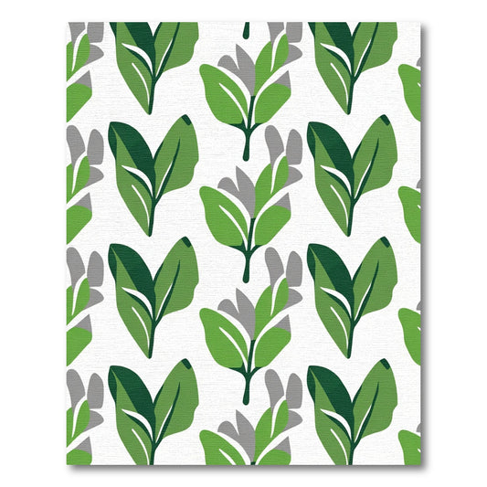 Vibrant Green Leafy Branch Pattern Rug