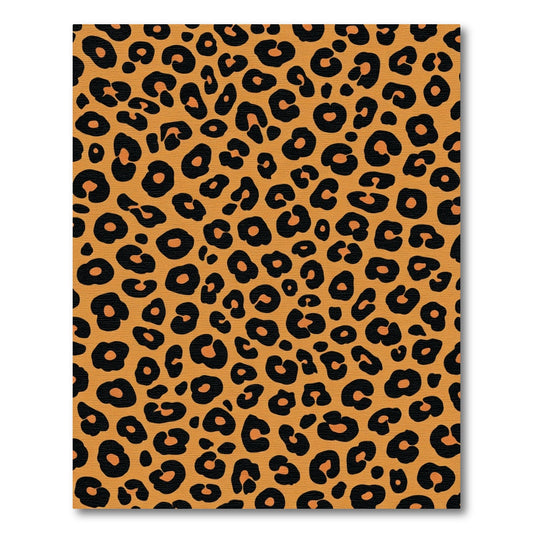 Bold Orange Black Leopard Spots Rug