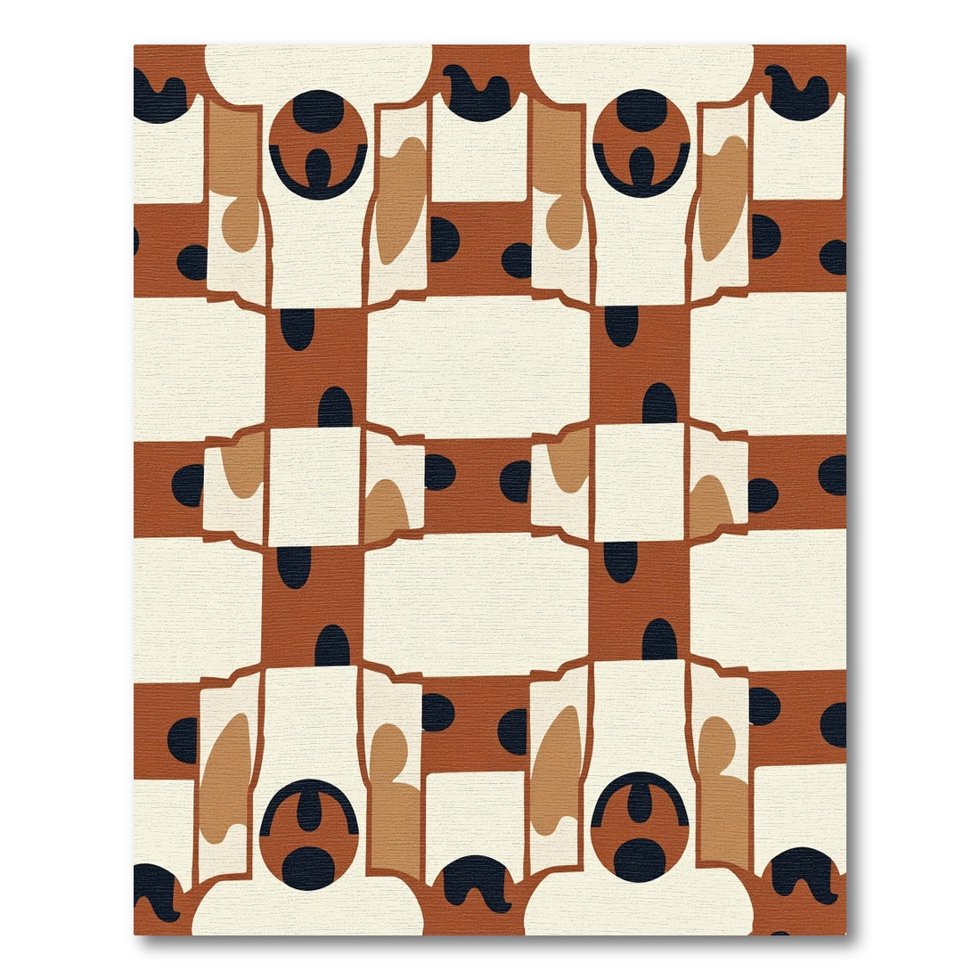 Retro Brick Abstract Face Rug