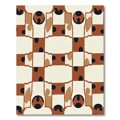 Retro Brick Abstract Face Rug