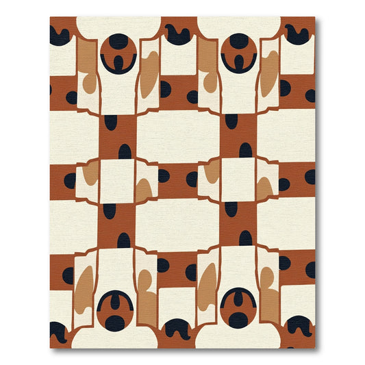 Retro Brick Abstract Face Rug