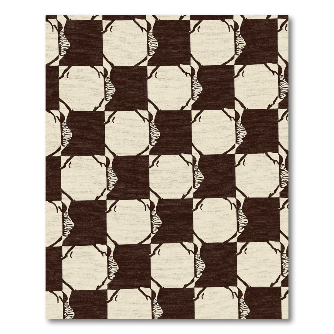 Brown Beige Profile Checkerboard Rug