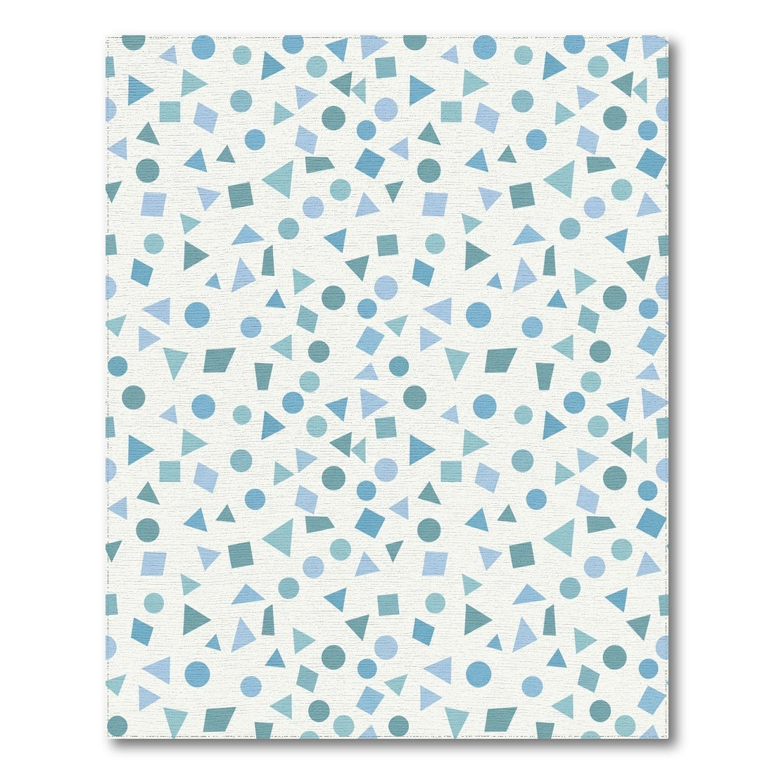 Abstract Blue Triangles Geometric Rug