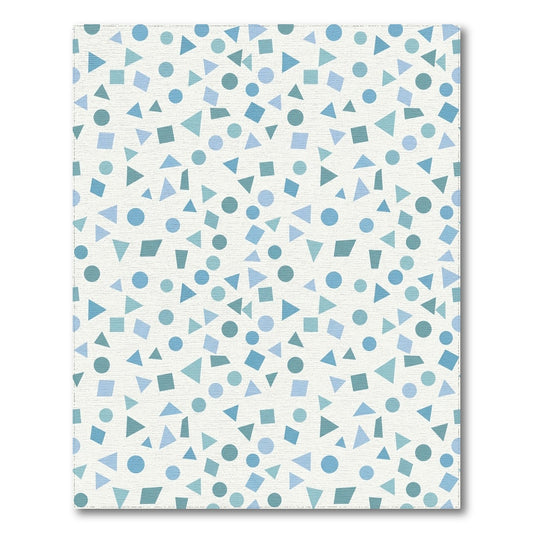 Abstract Blue Triangles Geometric Rug