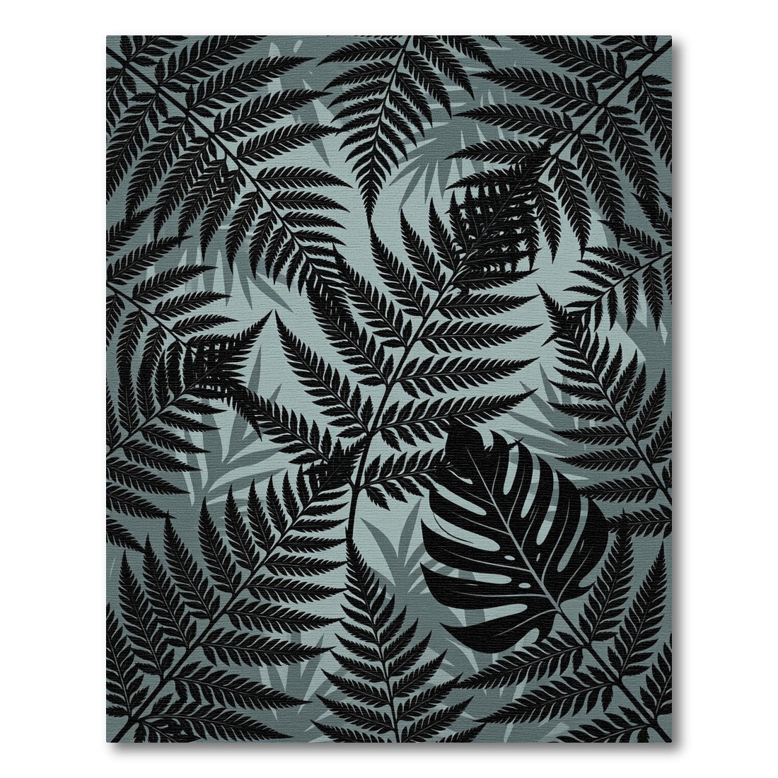 Monstera Fern Forest Silhouette Rug
