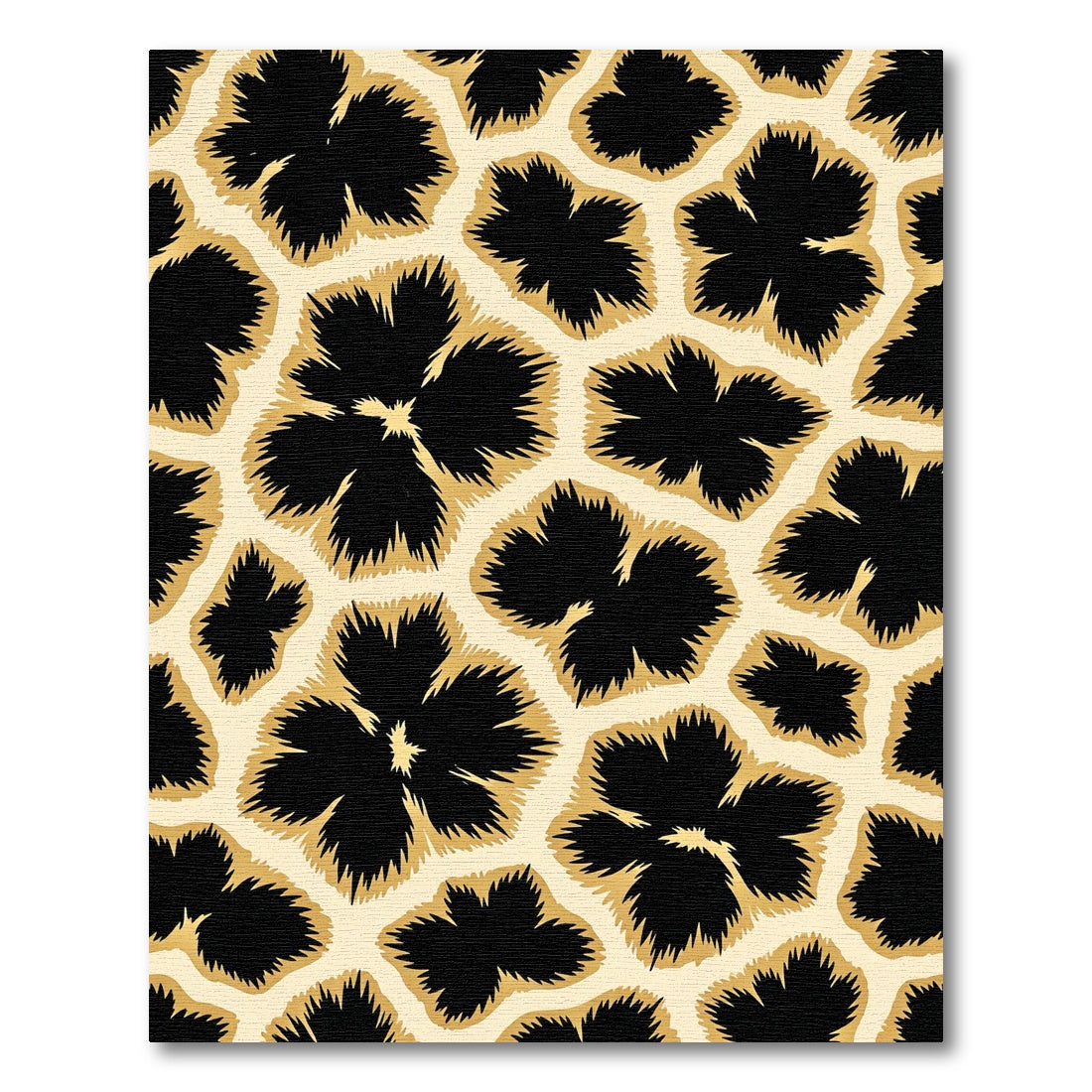 Bold Black Floral Contrast Patchwork Rug