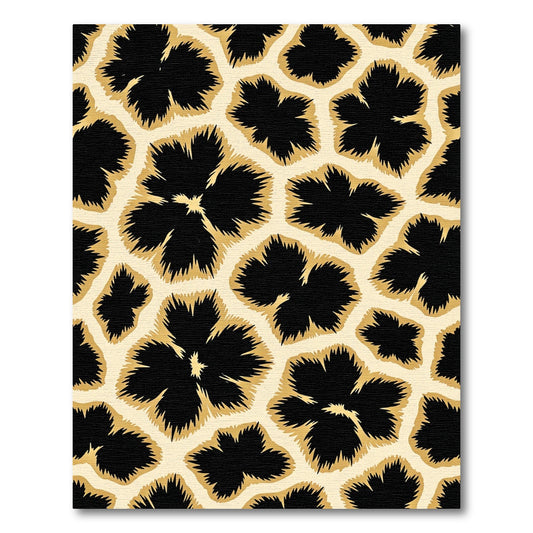 Bold Black Floral Contrast Patchwork Rug