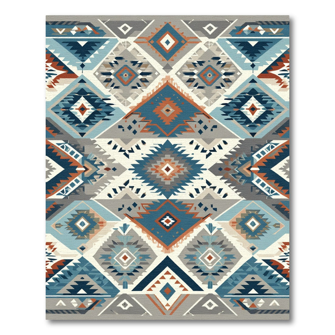 Native American Geometric Diamond Collage Rug