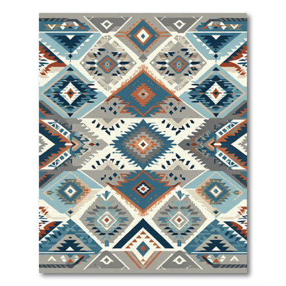 Native American Geometric Diamond Collage Rug