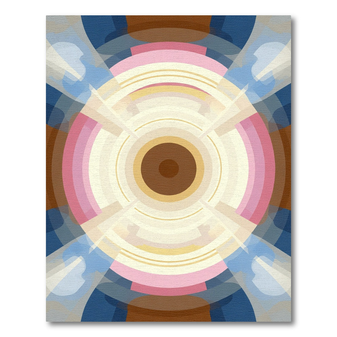 Abstract Concentric Circles and Rays Rug