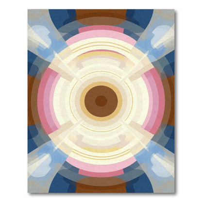 Abstract Concentric Circles and Rays Rug