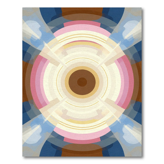 Abstract Concentric Circles and Rays Rug