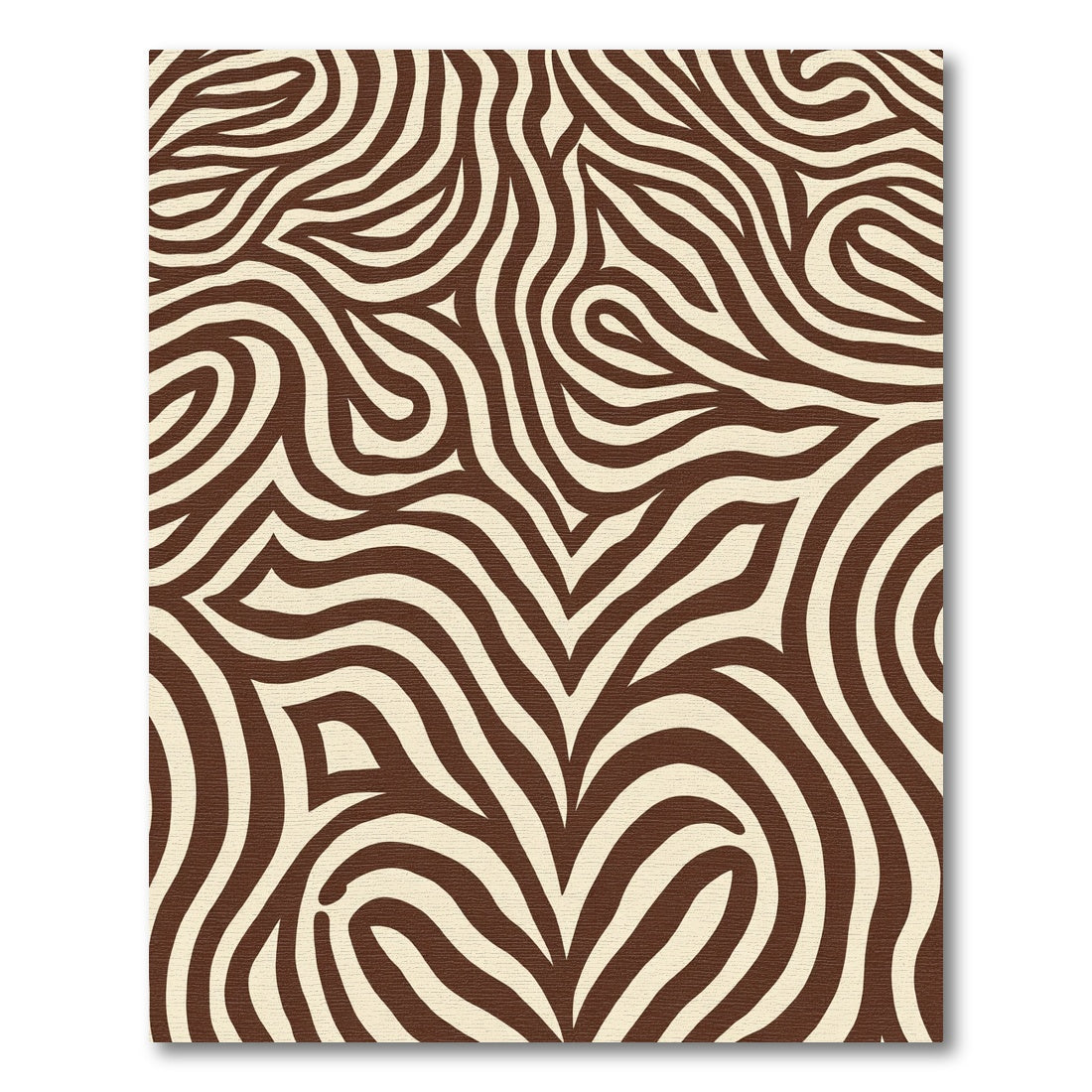 Brown Cream Abstract Swirl Rug