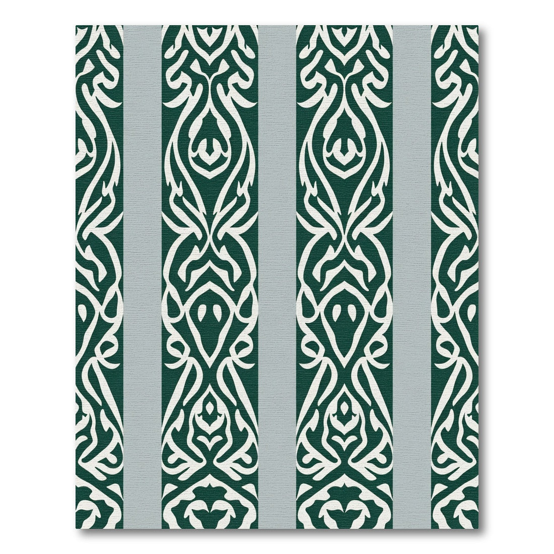 Elegant Teal White Cursive Stripe Rug