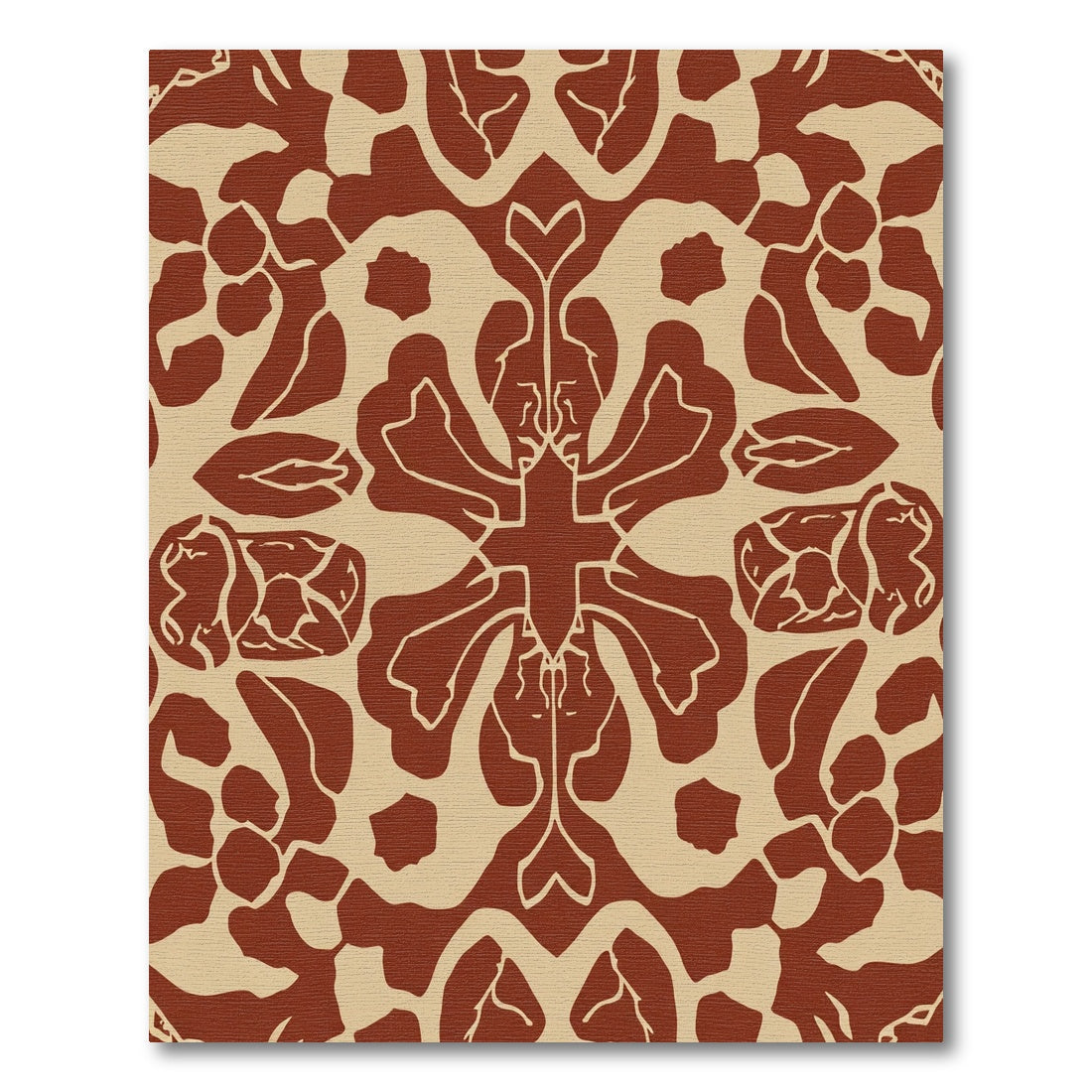 Terracotta Ochre Symmetrical Floral Medallion Rug