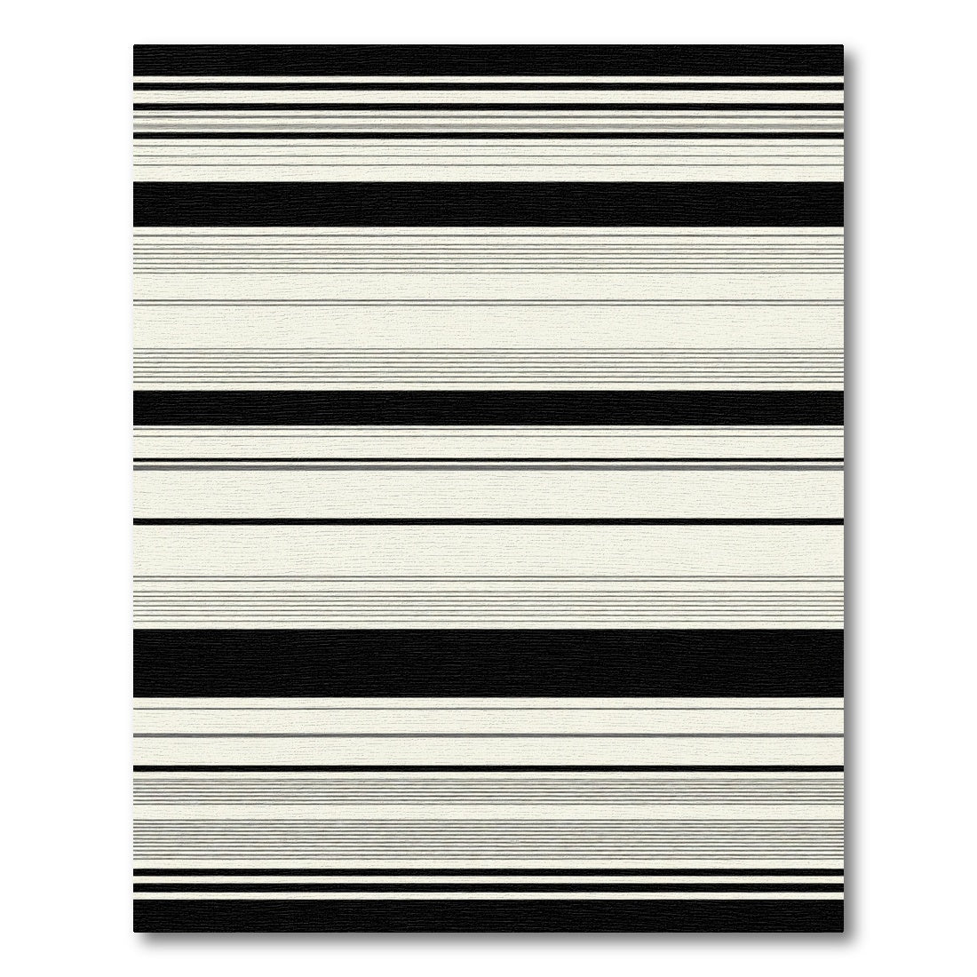 Minimalist Black Cream Horizontal Lines Rug