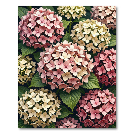 Soft Pink and Cream Hydrangea Bouquet Rug