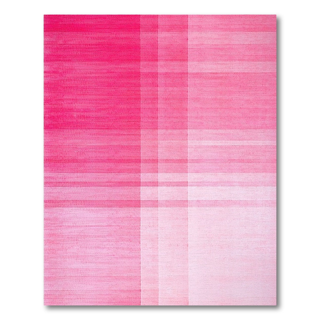Modern Pink Gradient Plaid Rug