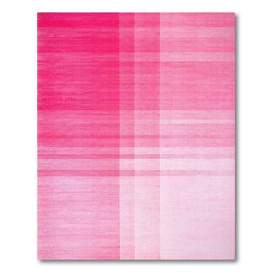 Modern Pink Gradient Plaid Rug