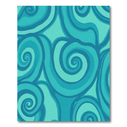 Aqua Swirl Ocean Waves Rug