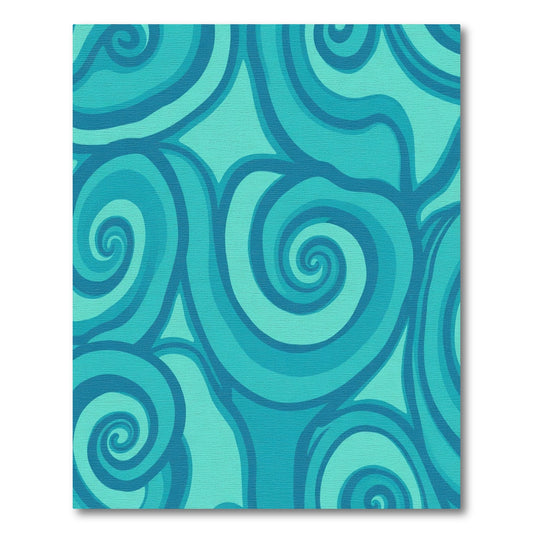Aqua Swirl Ocean Waves Rug