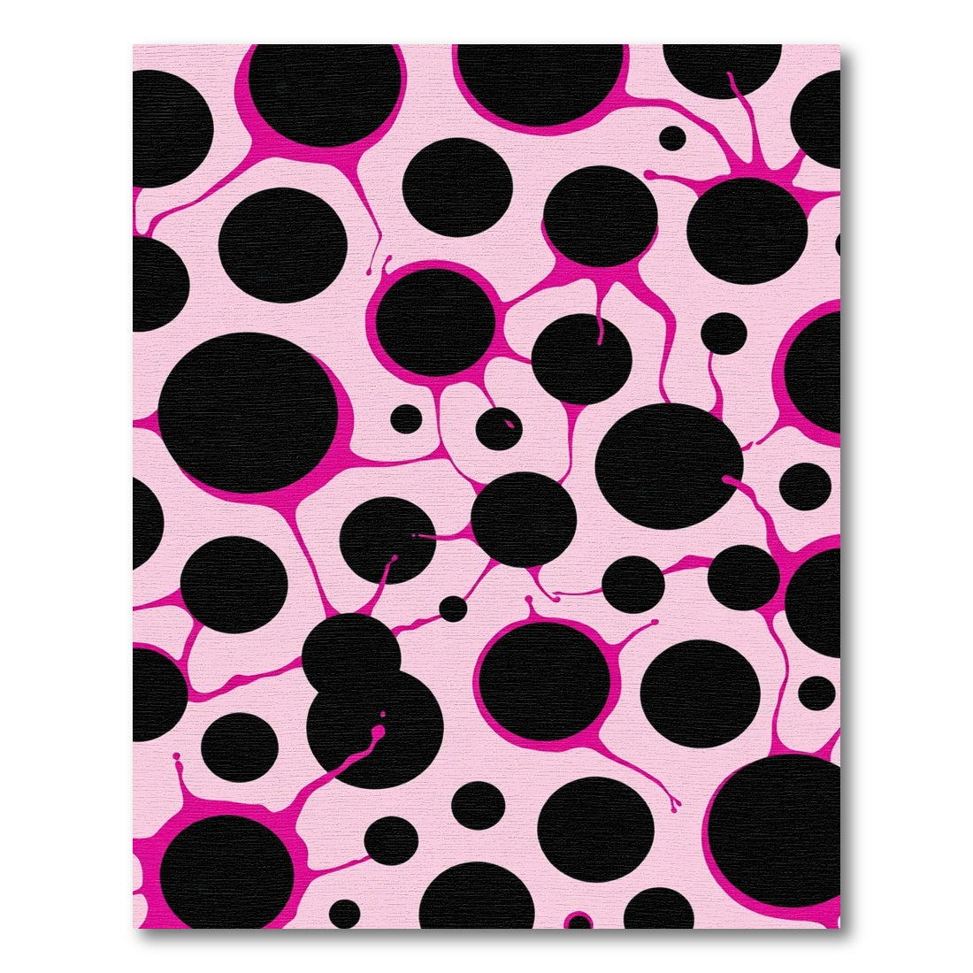 Pink Black Polka Dot Splash Rug