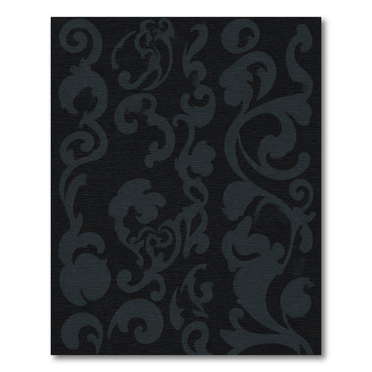 Dark Slate Gray Scrollwork Flourish Rug