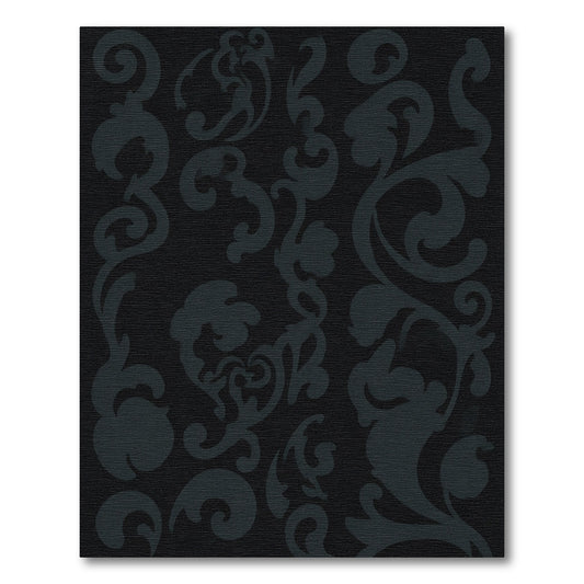 Dark Slate Gray Scrollwork Flourish Rug